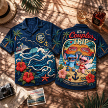 Load image into Gallery viewer, “Create Unforgettable Memories Together” - Personalized Couple Hawaiian Shirt - Custom Gift for Couples, Newlyweds, Anniversary, Romantic Occasion
