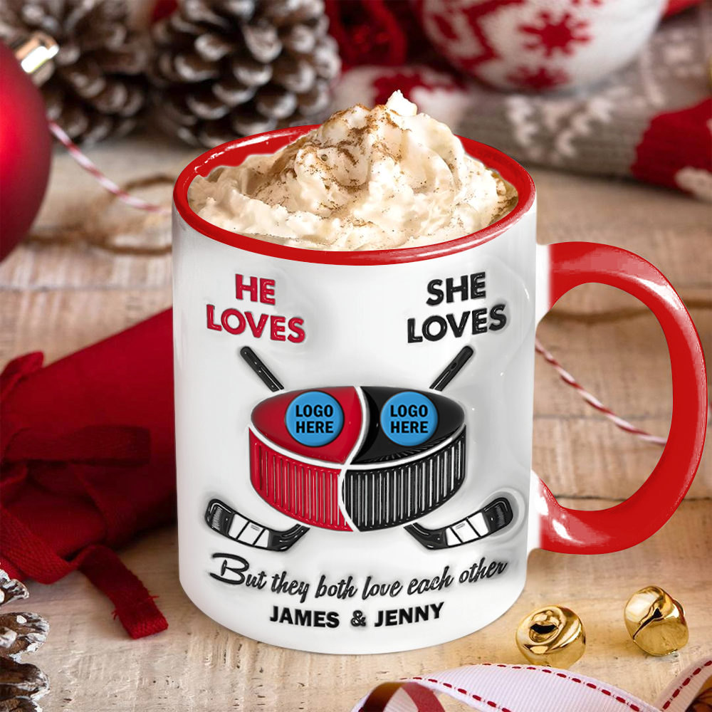 Personalized Ice Hockey Mug for Couples - Unique Valentine's Day Gifts Coffee Mug PopCulturePrints