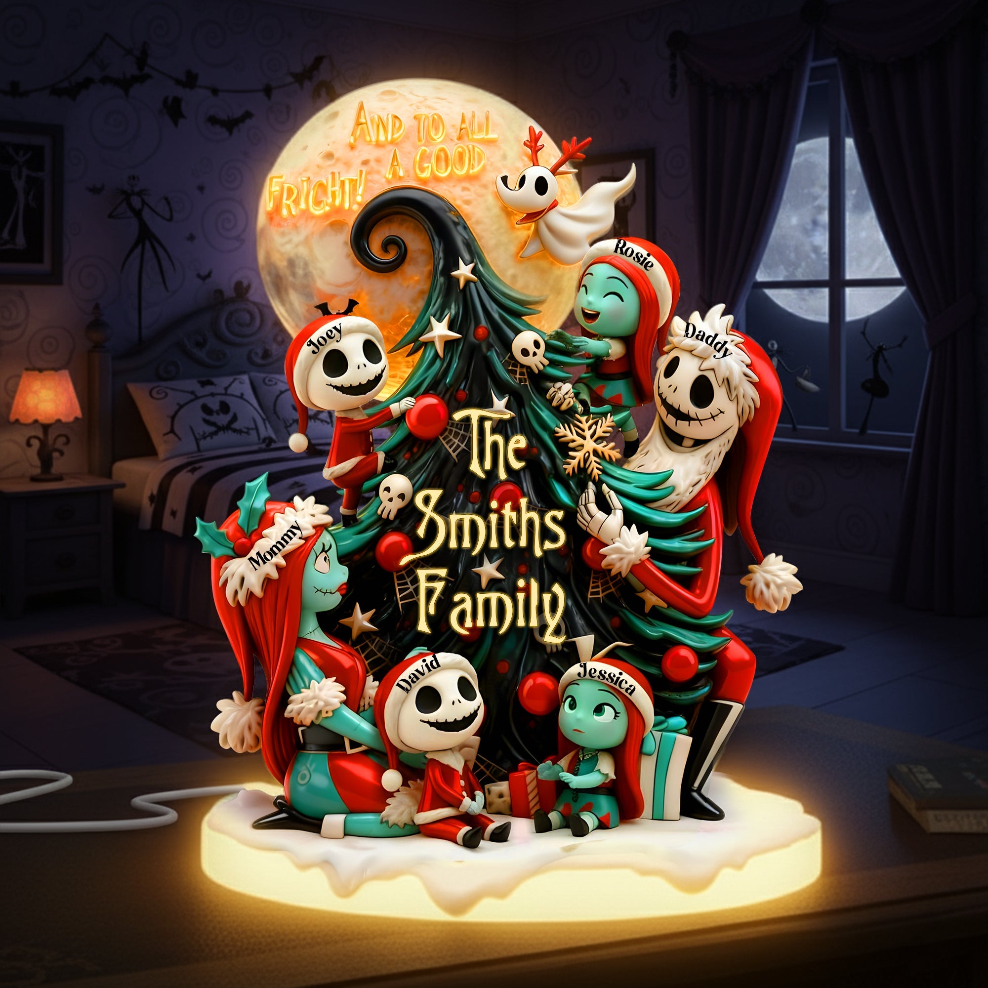 “And to all a Good Fright!” - Good Fright Christmas Night Light Box - Personalized Gift for Family and Friends Light Box PopCulturePrints