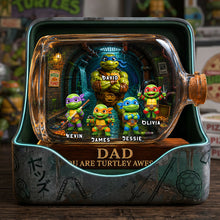 Load image into Gallery viewer, “Dad, You Are Turtley Awesome!” - Personalized Dad Squad Heroes Acrylic Plaque - Perfect Gift for Dads, Grandpas, and Father Figures Shaped Plaques PopCulturePrints

