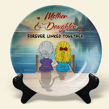 Load image into Gallery viewer, &quot;Forever Linked Together&quot; - Personalized Ceramic Round Plate - Perfect Gift for Mom, Grandma, and Daughters Ceramic Round Plate PopCulturePrints
