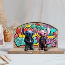 Load image into Gallery viewer, Bold Love: Cute Hiphop Couple Plaque - Personalized Gifts for Couples Shaped Plaques PopCulturePrints
