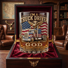Load image into Gallery viewer, I'm a Truck Driver - Personalized Round Glass for Dad - Unique Father's Day Gift for Christian Truck Drivers Glass PopCulturePrints

