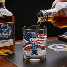 Load image into Gallery viewer, Salute to Service: Personalized Military Forces Veteran Drinking Glass Glass PopCulturePrints
