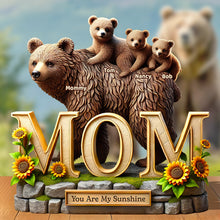 Load image into Gallery viewer, You Are My Sunshine - Personalized Bear Mom Acrylic Plaque | Perfect Gift for Mom, Grandma, and More Shaped Plaques PopCulturePrints
