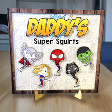 Load image into Gallery viewer, Superhero Dad Personalized Wood Sign - Custom Father&#39;s Day Gift Wood Sign PopCulturePrints
