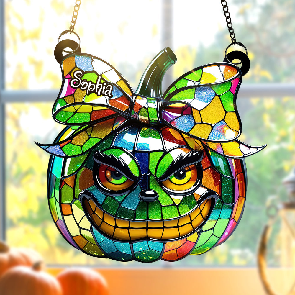 Customize Your Joy with a Green Pumpkin Suncatcher Ornament - Perfect Personalized Gift for Movie Fans Ornament PopCulturePrints