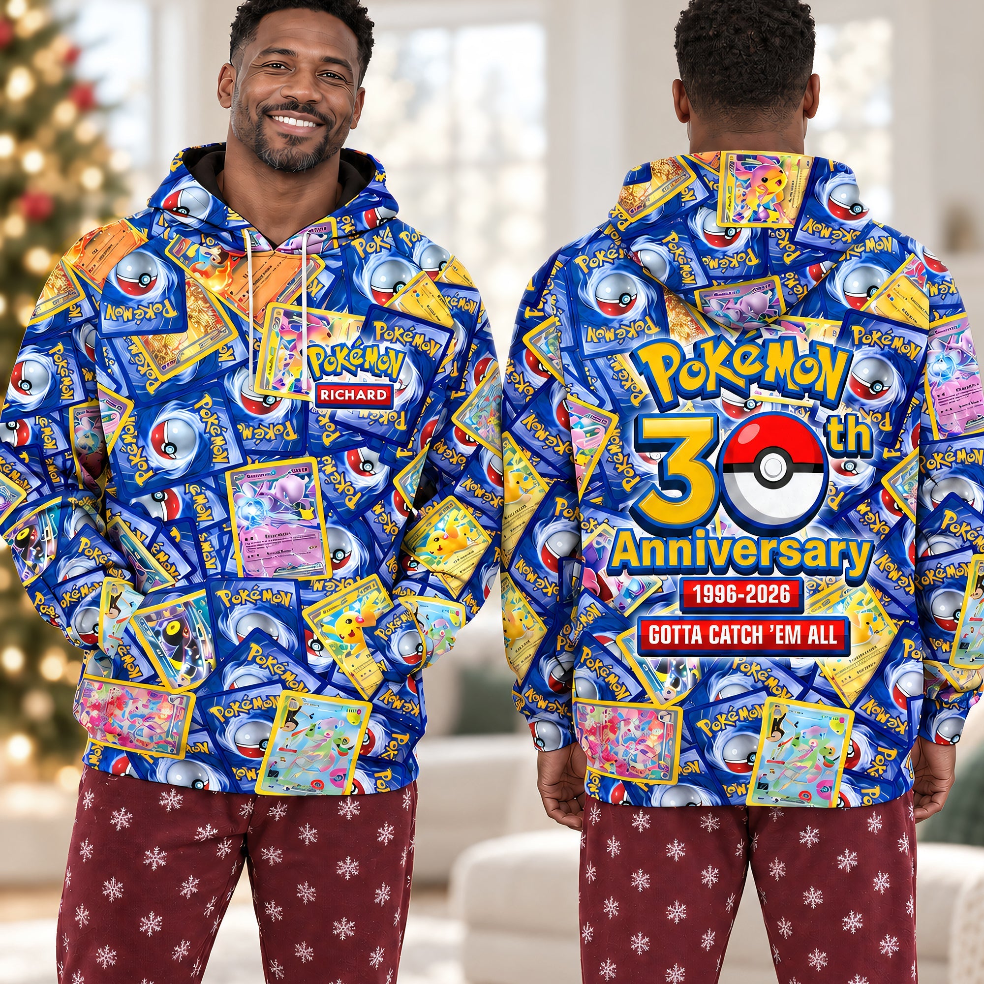 “Catch the Joy on Your 30th Anniversary!” - Personalized 3D Shirt for Pokémon Fans AOP Products PopCulturePrints