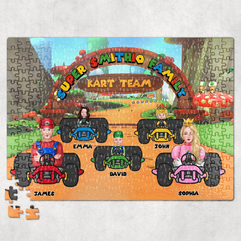 Custom Family Cartoon Racing Jigsaw Puzzle Jigsaw Puzzles PopCulturePrints