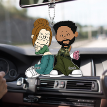 Load image into Gallery viewer, Personalized Cartoon Couple Car Ornament - Gangsta Love Ornament PopCulturePrints

