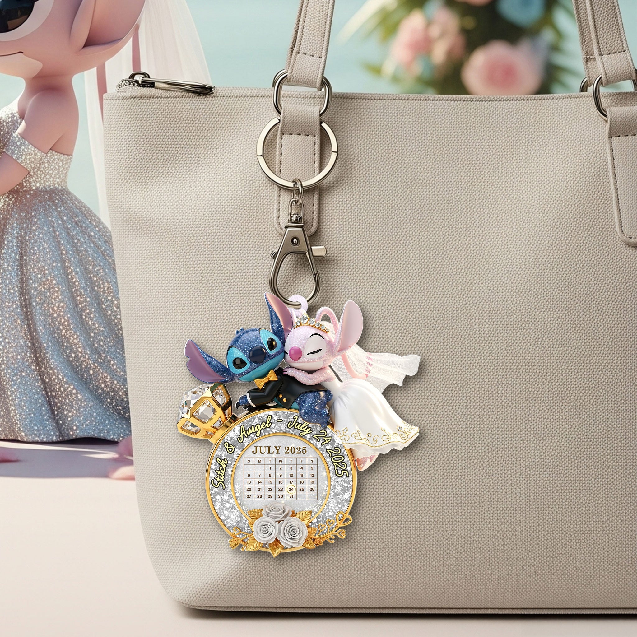 Together Forever: Cute Monster Wedding Couple Keychain - Personalized Gifts for Couples Keychains PopCulturePrints