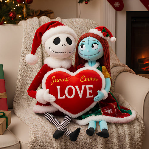Celebrate Love This Christmas with Custom Couple Pillow - Perfect Personalized Gift for Lovebirds Pillow PopCulturePrints