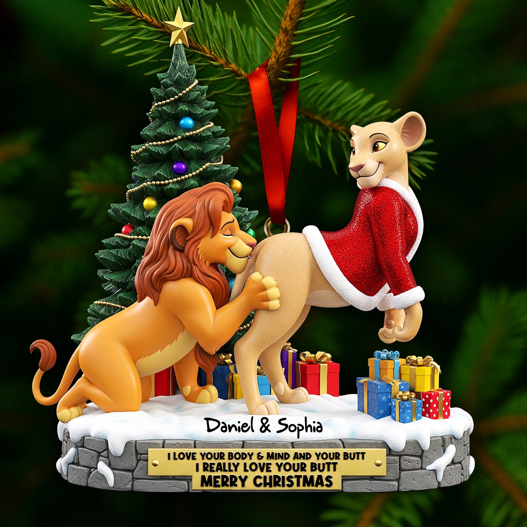 I Love Your Body & Mind - Naughty Wildland Couple Ornament - Personalized Gift for Couples Ornament PopCulturePrints