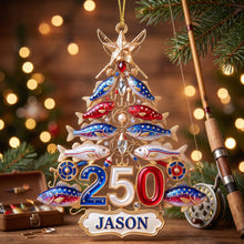 Load image into Gallery viewer, Fishing 250th USA Anniversary Ornament - Personalized Gifts For Christmas 04pgqn220826 Ornament PopCulturePrints
