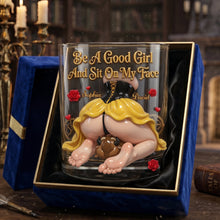Load image into Gallery viewer, “Be A Good Girl And Sit On My Face” - 11oz Round Glass - Personalized Gift for Naughty Couples Glass PopCulturePrints
