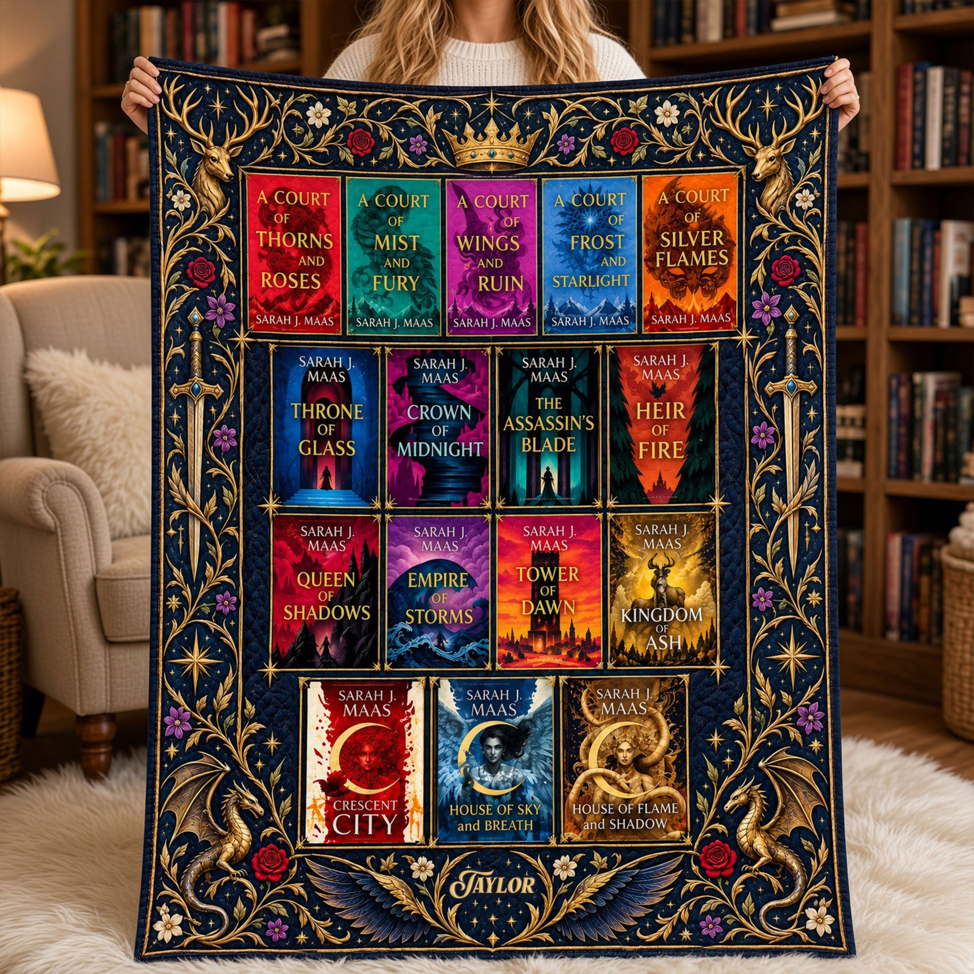 "Wrap Yourself in Adventure - Book Series Blanket, Perfect Personalized Gift for Fantasy Lovers" Blanket PopCulturePrints