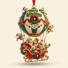 Load image into Gallery viewer, "Celebrate the Spirit of Christmas with Joy!" - Hot Air Balloon Ornament - Personalized Gift for Family and Friends Ornament PopCulturePrints
