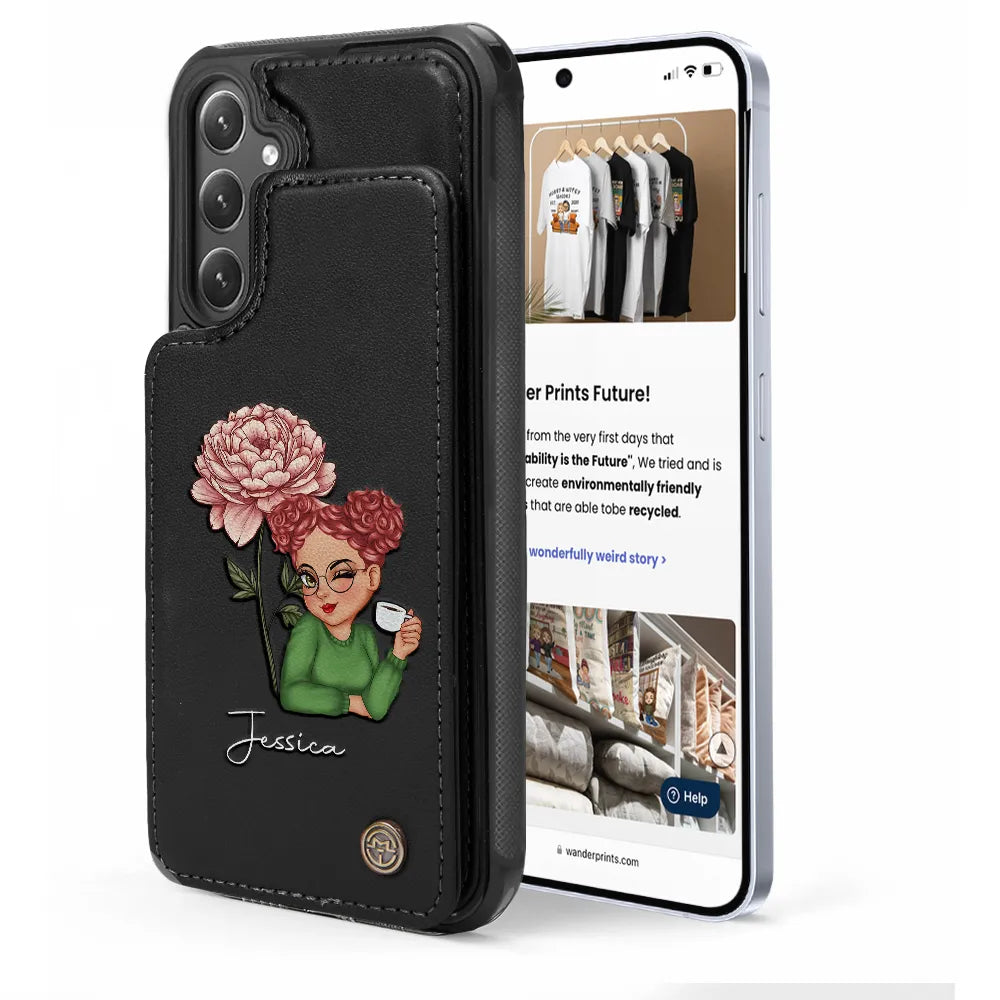 Bloom Where You're Planted - Personalized Leather Flip Wallet Phone Case Leather Flip Wallet Phone Case PopCulturePrints