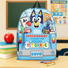 Load image into Gallery viewer, Wackadoo! Get Ready for 3rd Grade with Our Cartoon Pup Personalized Backpack Backpack PopCulturePrints
