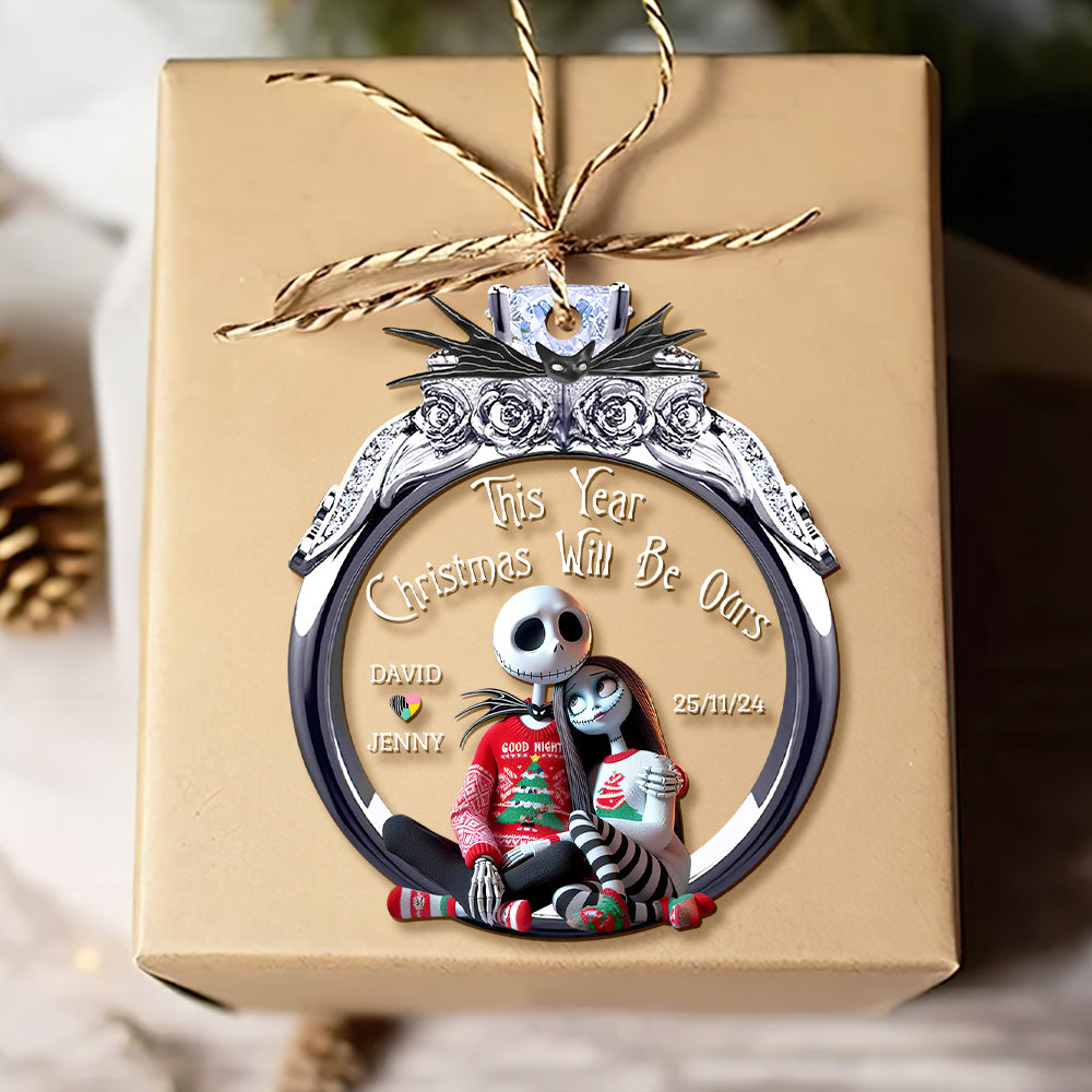 Custom Couples Christmas Ornament - Gothic Theme - Valentine's Day Gifts Ornament PopCulturePrints