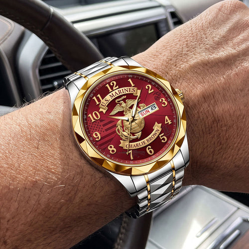 Honor and Celebrate - Military Pride Men's Watch, Personalized Gift for Veterans Men's Watch PopCulturePrints