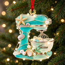 Load image into Gallery viewer, "Bake Your Dreams Come True" - Personalized Sea Glass Baking Mixer Ornament - Perfect Gift for Baking Lovers
