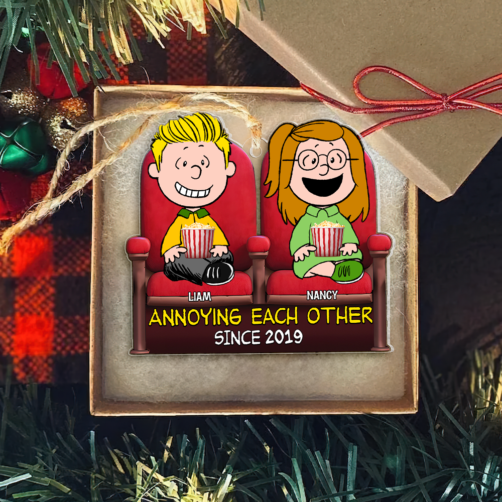 Personalized Movie Couple Christmas Ornament - Customizable Gift | Valentine's Day Gifts Ornament PopCulturePrints