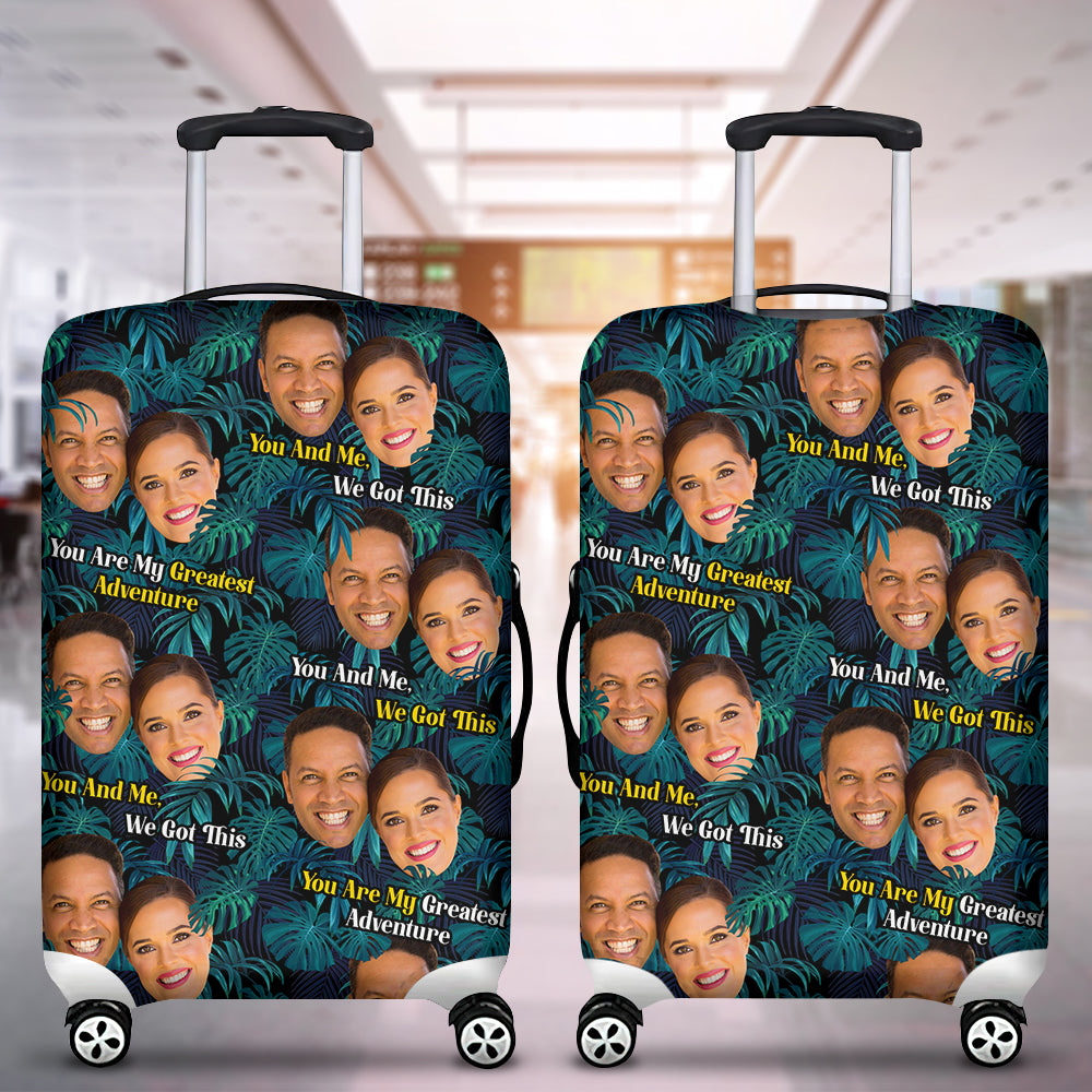 Personalized Couple Luggage Cover - Your Greatest Adventure Luggage Covers PopCulturePrints