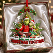 Load image into Gallery viewer, “Rolling Into Christmas Together” - Personalized Acrylic Ornament for Couples
