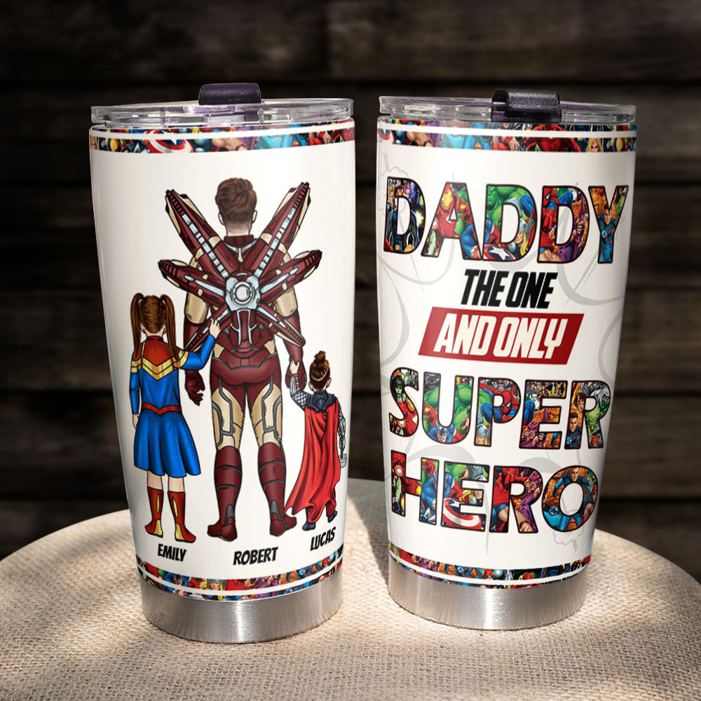 Daddy The One And Only Personalized Superhero Tumbler