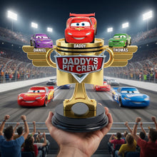 Load image into Gallery viewer, “Join Daddy's Pit Crew - A Personalized Acrylic Plaque for Fathers” - Custom Gift for Dads, Grandpas, and Family Shaped Plaques PopCulturePrints
