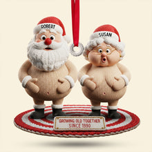 Load image into Gallery viewer, &quot;Growing Old Together with Laughter!&quot; - Naughty Old Couple Ornament - Personalized Gift for Couples, Friends, and Family Ornament PopCulturePrints
