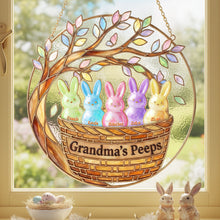 Load image into Gallery viewer, Grandma's Peeps Easter Suncatcher Ornament - A Personalized Gift for Grandmothers Ornament PopCulturePrints
