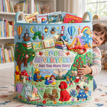 Load image into Gallery viewer, Kid Book Storage Quilted Basket - Personalized Gifts For Kids 03qhlu160726 Laundry Basket PopCulturePrints
