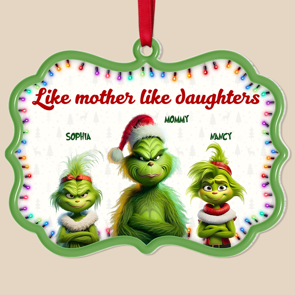 Personalized Grinch Family Christmas Ornament for Mom