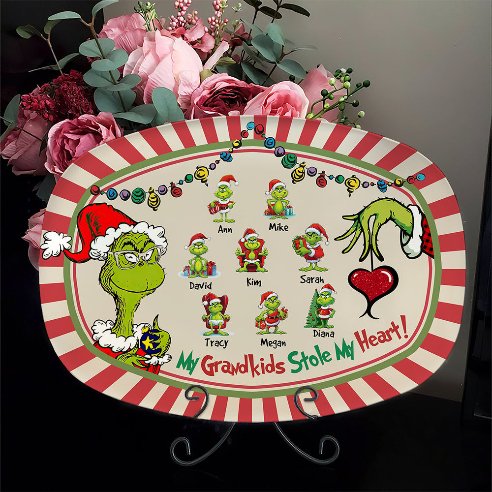 Personalized Christmas Resin Plate for Grandma - My Grandkids Stole My Heart Plates PopCulturePrints