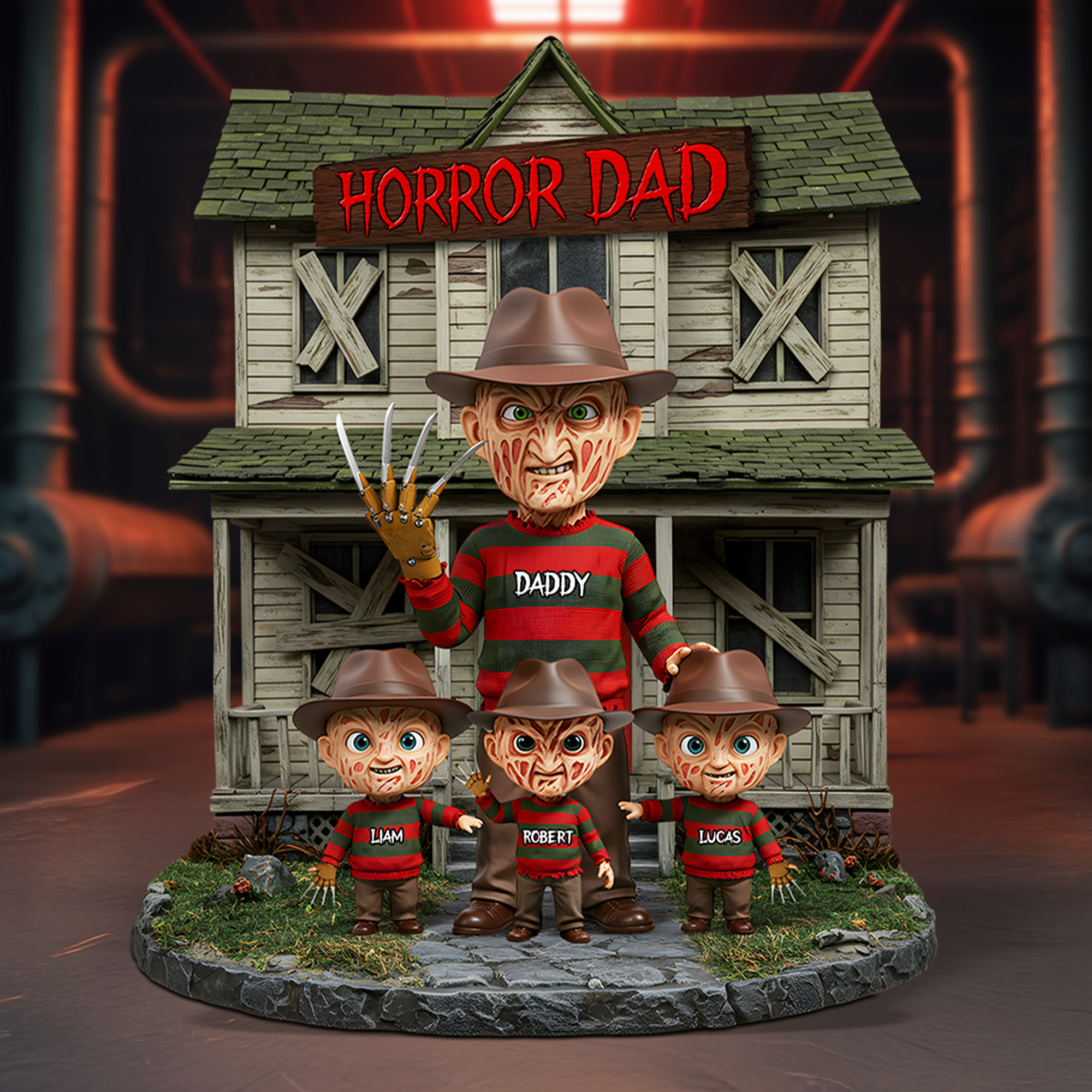 "Horror Dad: The Legendary Nightmare" - Custom Personalized Plaque For Dad Shaped Plaques PopCulturePrints
