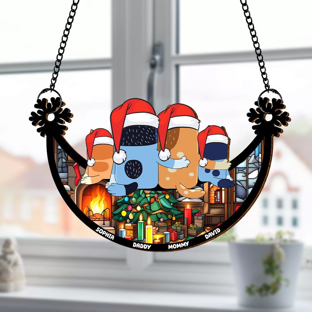 Personalized Family Christmas Suncatcher Ornament