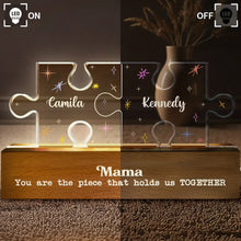 Load image into Gallery viewer, You Are The Piece That Holds Us Together - Personalized Custom Shaped LED Light for Mom, Grandma, and Family Custom Shaped LED Light PopCulturePrints
