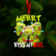 Load image into Gallery viewer, Merry Kiss My Ass - Personalized Grumpy Holiday Ornament for Christmas Ornament PopCulturePrints
