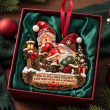 Load image into Gallery viewer, I Vow to Still Grab Your Butt - Playful Gnome Couple Ornament - Personalized Gift for Couples
