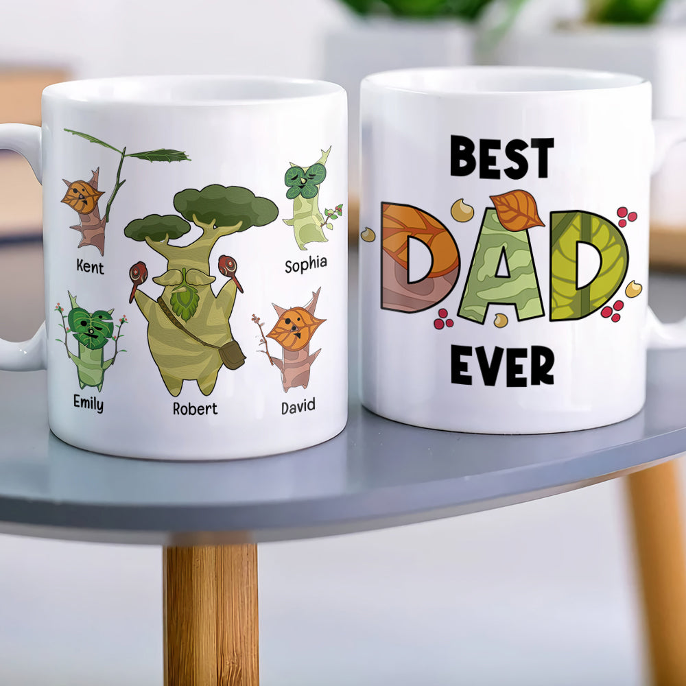 Personalized 'Best Dad Ever' Forest Friends Coffee Mug