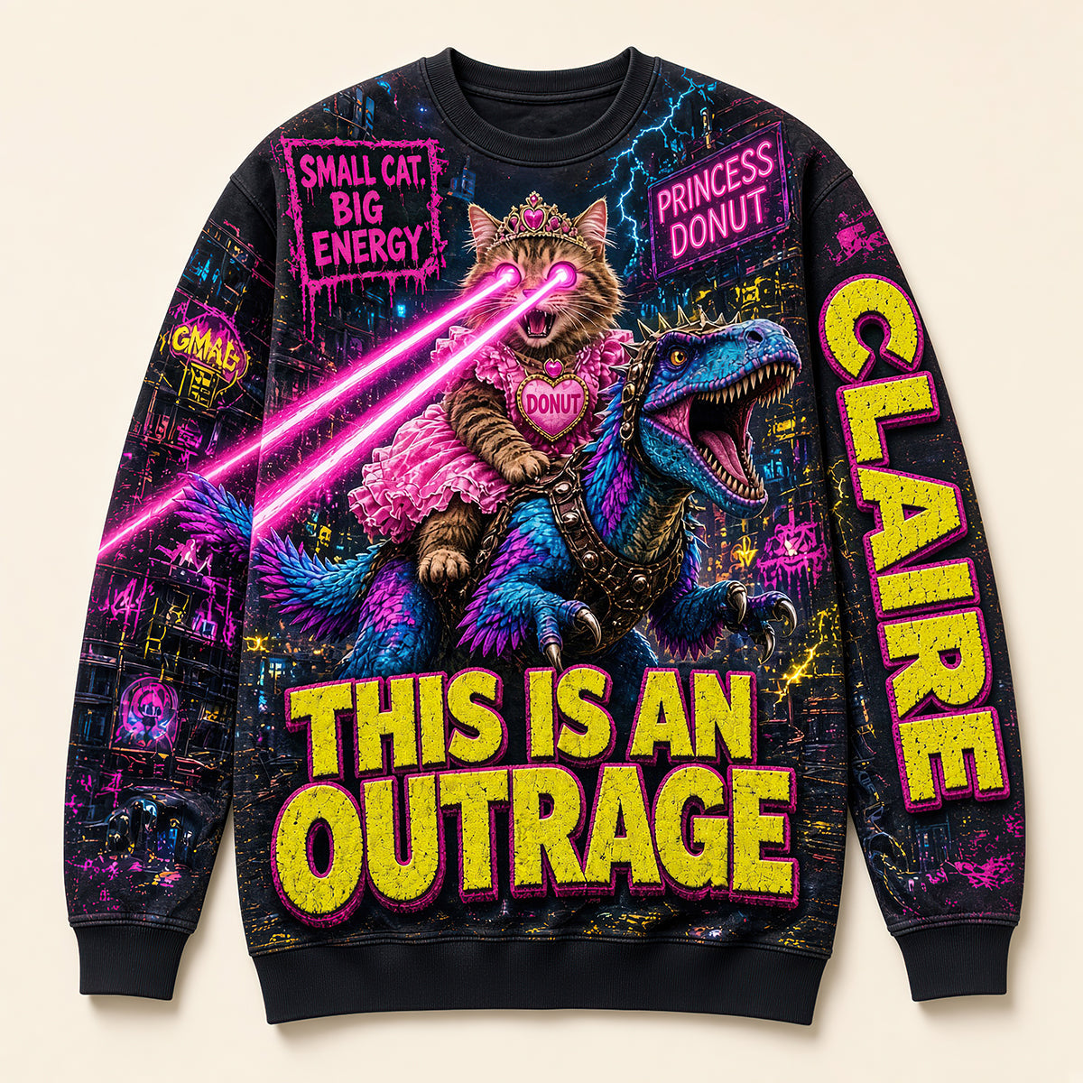 This is an Outrage - Personalized Subterranean Quest Graphic Shirt for Cat Lovers