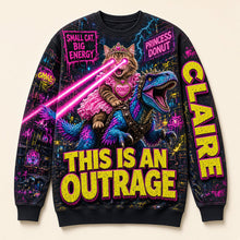 Load image into Gallery viewer, This is an Outrage - Personalized Subterranean Quest Graphic Shirt for Cat Lovers
