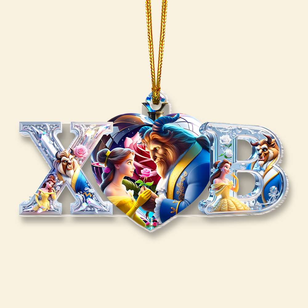 Personalized Beauty and the Beast Ornament - Perfect Christmas Gift | Valentine's Day Gifts Ornament PopCulturePrints