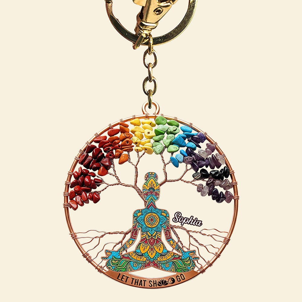 Embrace Peace: Spiritual Balance Keychain - Personalized Gifts for Yoga Lovers Keychains PopCulturePrints