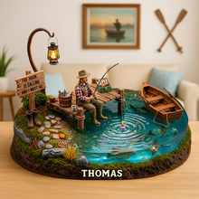 Load image into Gallery viewer, The Hook Is Calling - Personalized Fishing Man Acrylic Plaque Shaped Plaques PopCulturePrints
