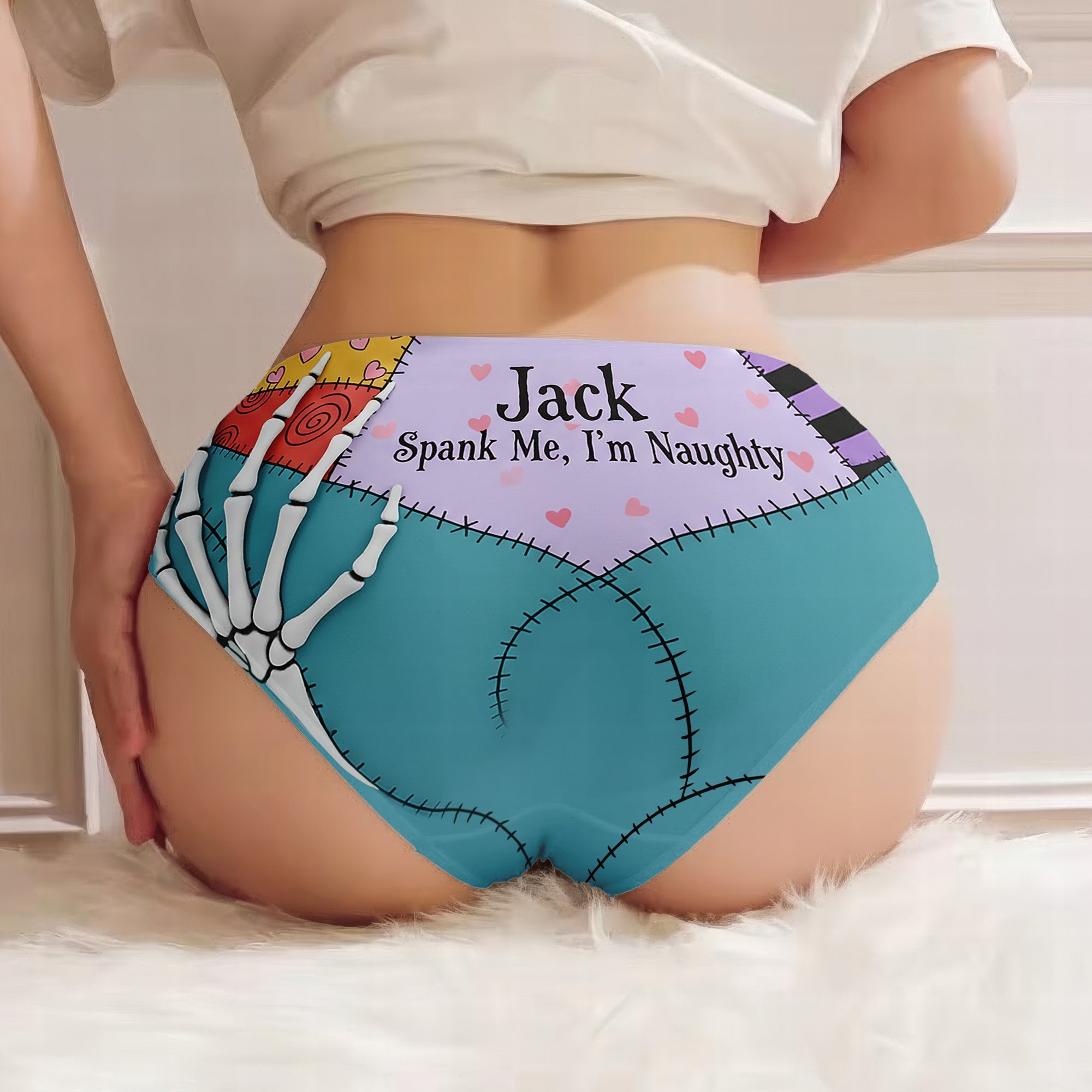 Naughty Fun: 'Spank Me, I'm Naughty' Personalized Women's Briefs - Custom Gift for Wives, Girlfriends, or Best Friends Boxer Briefs PopCulturePrints