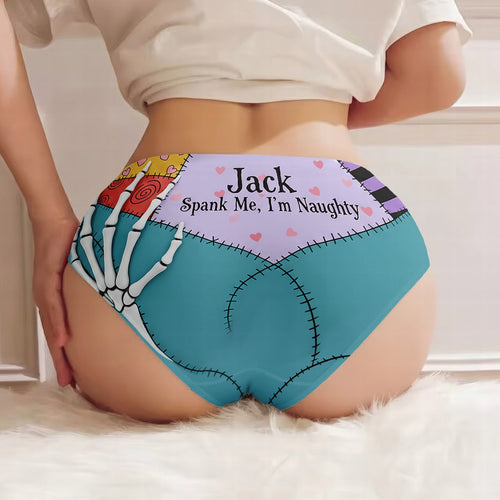 Naughty Fun: 'Spank Me, I'm Naughty' Personalized Women's Briefs - Custom Gift for Wives, Girlfriends, or Best Friends Boxer Briefs PopCulturePrints
