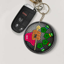 Load image into Gallery viewer, Custom Dad Keychain - Fist Bump Design Keychains PopCulturePrints
